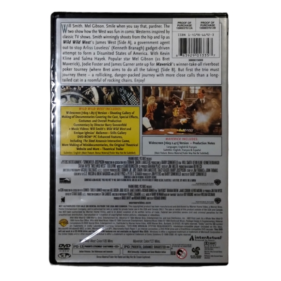 NWT Warner Bros Double Feature DVD Set: Maverick & Wild Wild West - Picture 2 of 3